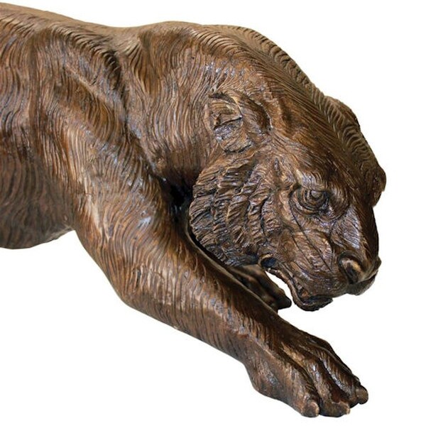 Tiger Cast Bronze Garden Statue Large Scale Outdoor Mascot Sculptures